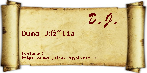 Duma Júlia névjegykártya